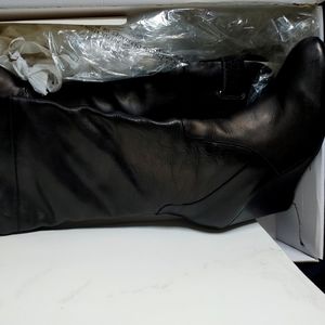 Black wedge Nine West boots size9.5